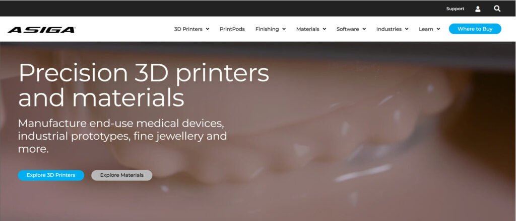 Asiga dental 3D printer resins