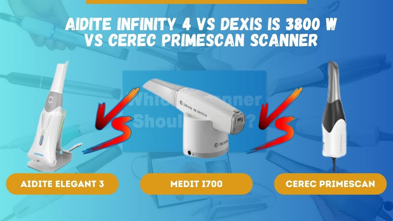 Aidite Infinity 4 vs DEXIS IS 3800 W vs CEREC Primescan Scanner