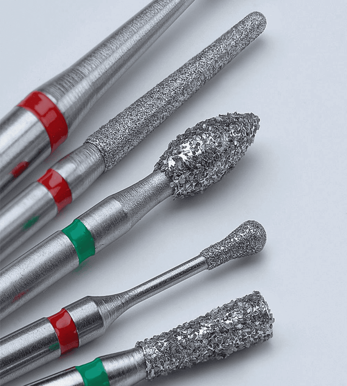 Dental lab burs in different shapes