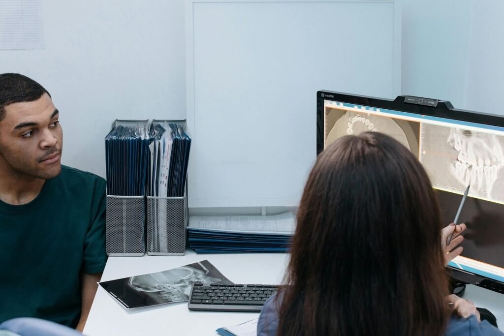 Dentist Analysing Dental X-Ray