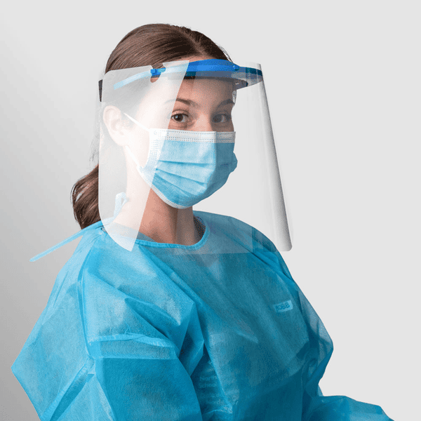 Face shield and gown