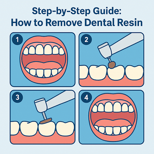 Step-by-Step process to remove dental resin
