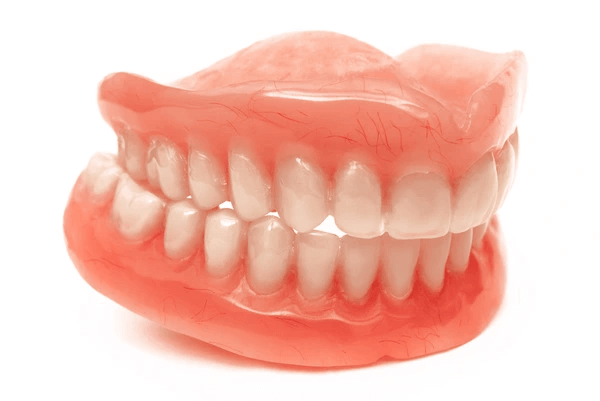 Visual representation of a full set of Acrylic dentures